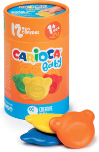Carioca Baby Teddy Crayons- Papertube box of 12 pcs