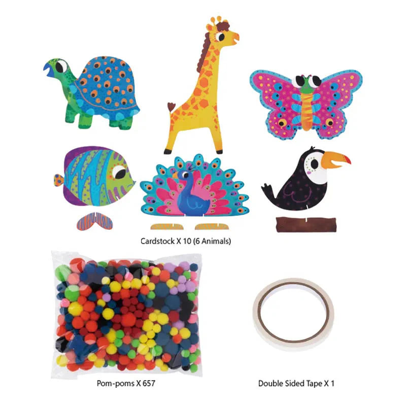 Pom-Pom Animal sticker Kit