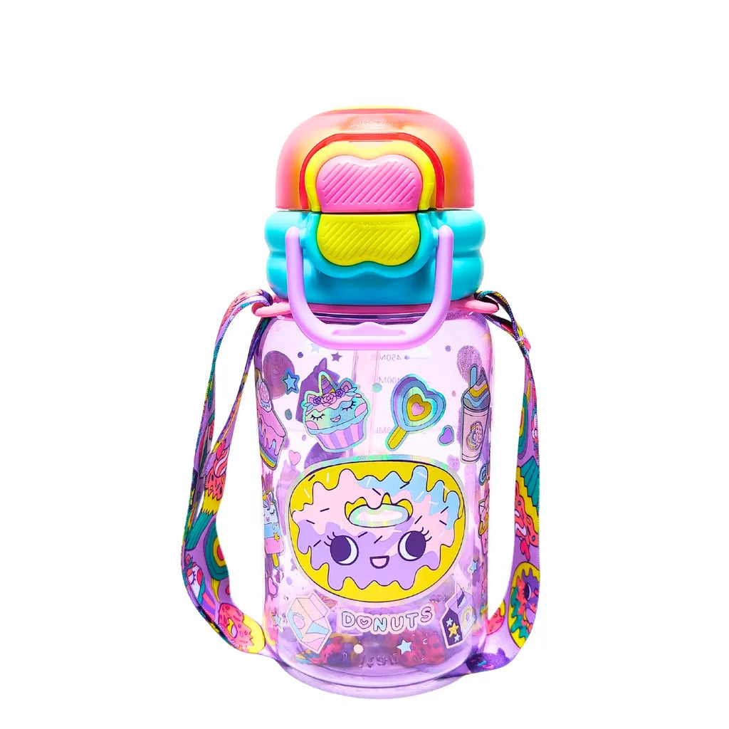 VEST Cupcake Donuts Kids Water Bottle 600ML Straw Type 3-Way Drinking