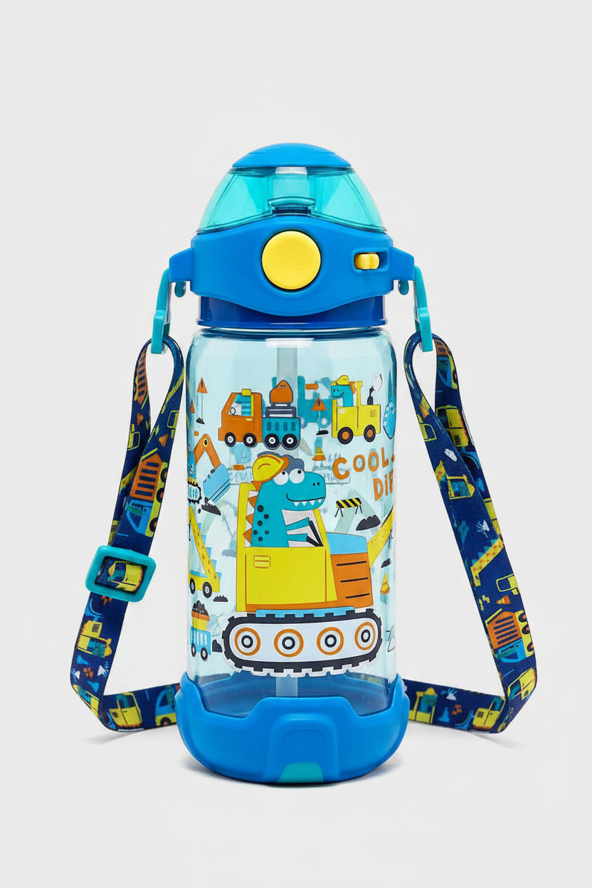 VEST Cool-A-Dino Constructor Kids Water Bottle with Straw 650ml – BPA Free