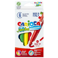 Carioca Jumbo Superwashable Maxi Tip Pens - Set of 6