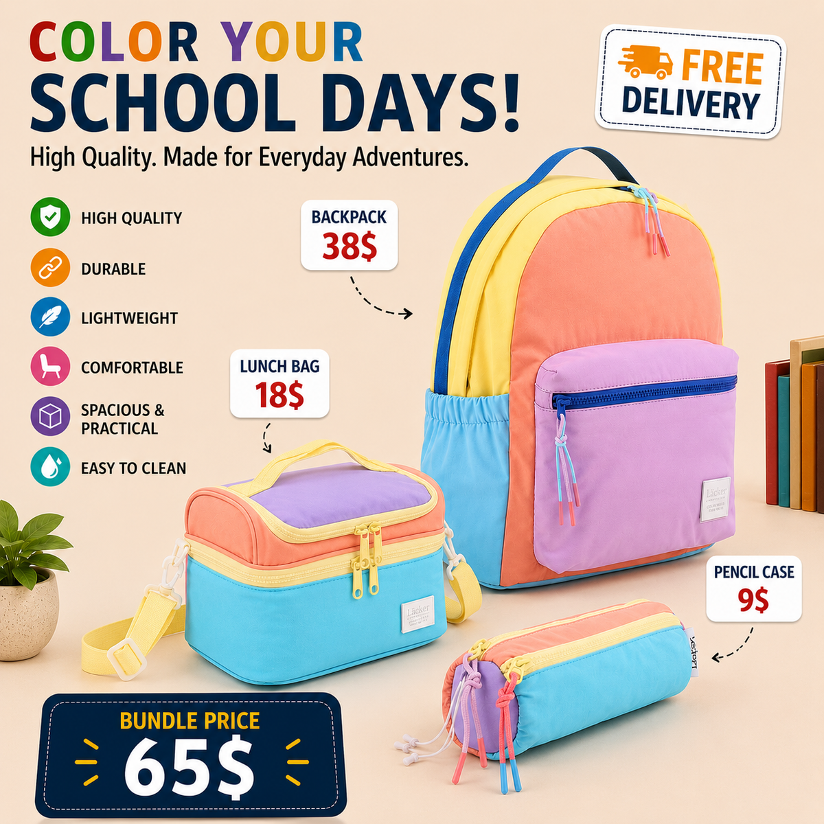 LOCKER School Set – Sweet Peach