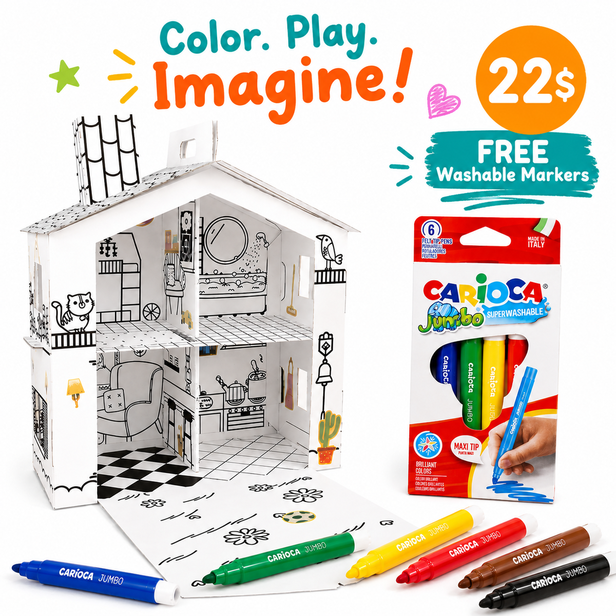 My Little Dollhouse + Free Washable Markers