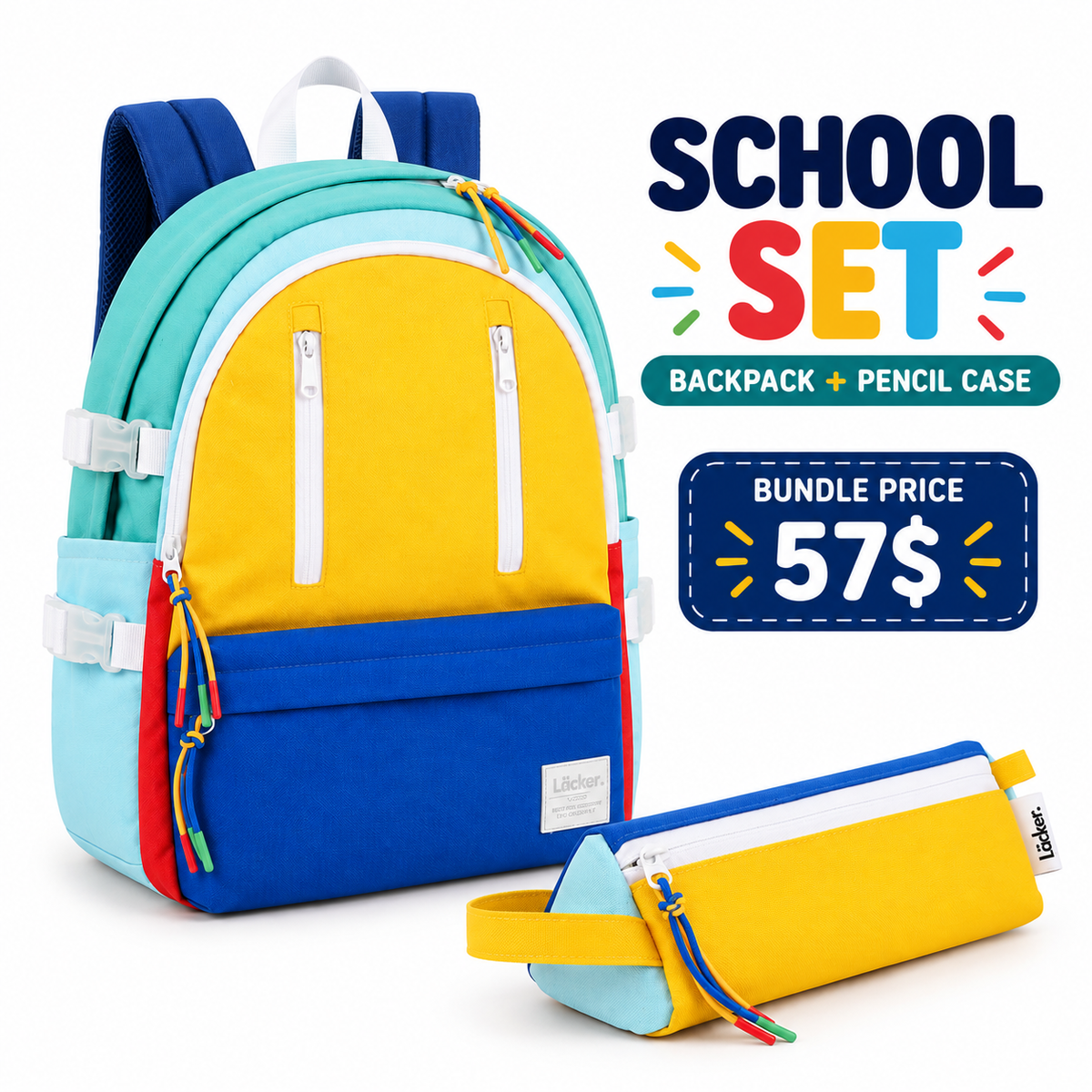 LOCKER School Set - Yellow & Royal Blue