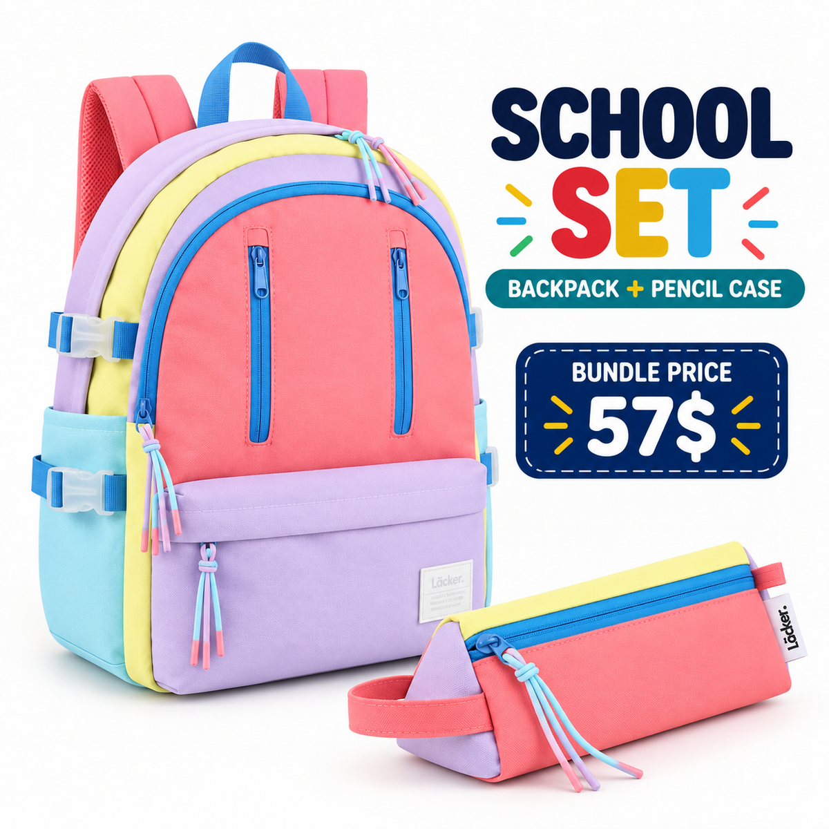 LOCKER School Set - Pink & Lavender