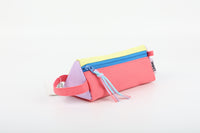 LOCKER Triangle Pencil Case - Coral & Yellow