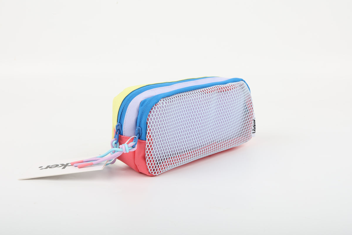 LOCKER Mesh Pencil Case - Yellow & Coral
