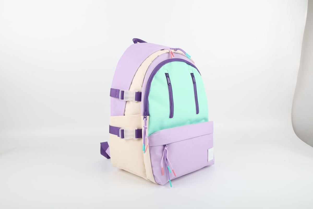 LOCKER Multi-Zip Backpack- Mint & Lilac