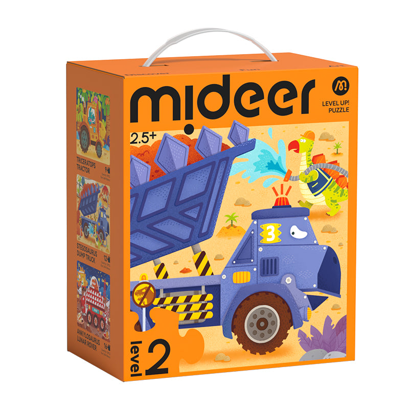 MIDEER Level Up! Puzzle (3 in 1) - Level 2 - Dinosaur Engineering