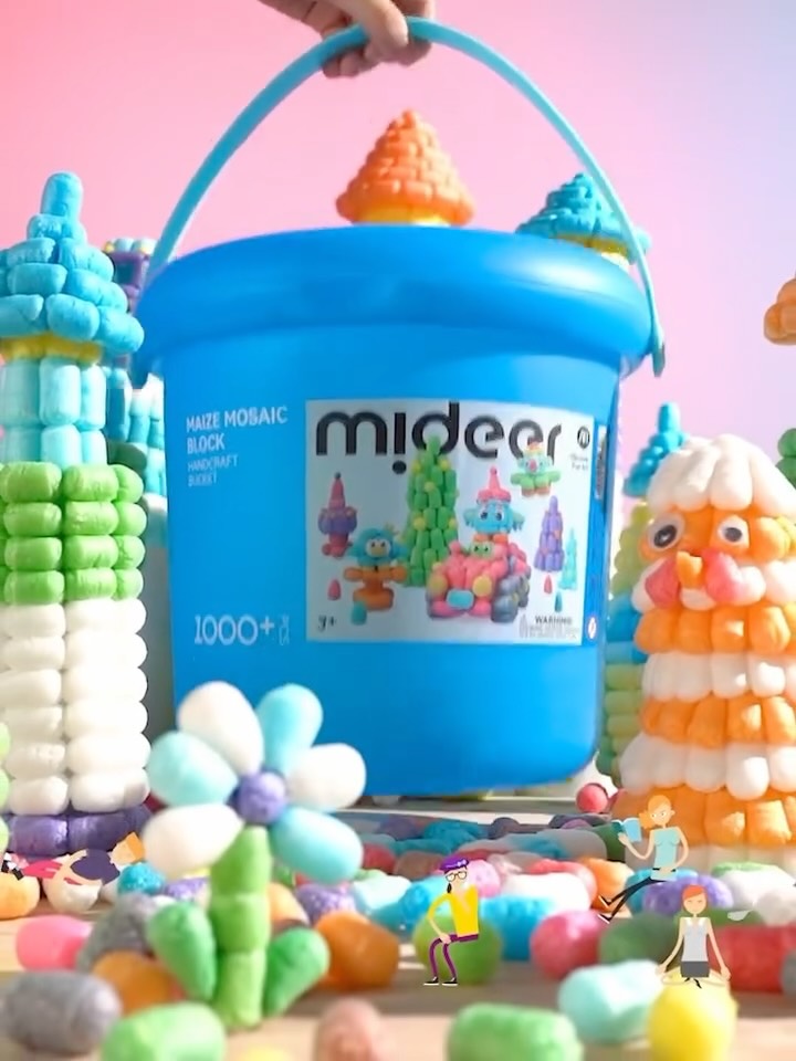 MIDEER Mozaic Block Handcraft Bucket - 1000 pcs