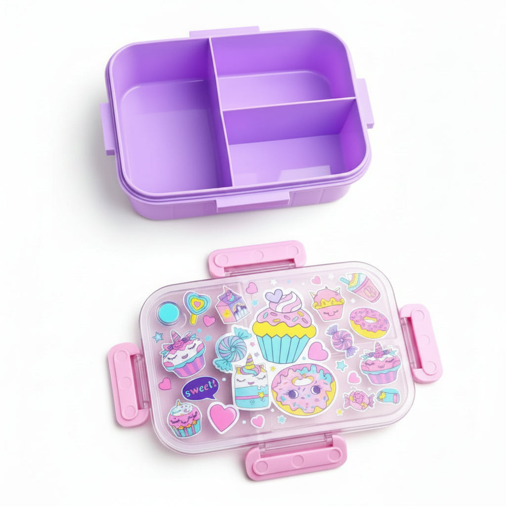 VEST Donut 3 Compartments Special Edition Happy Bento Plastic School Lunch Box