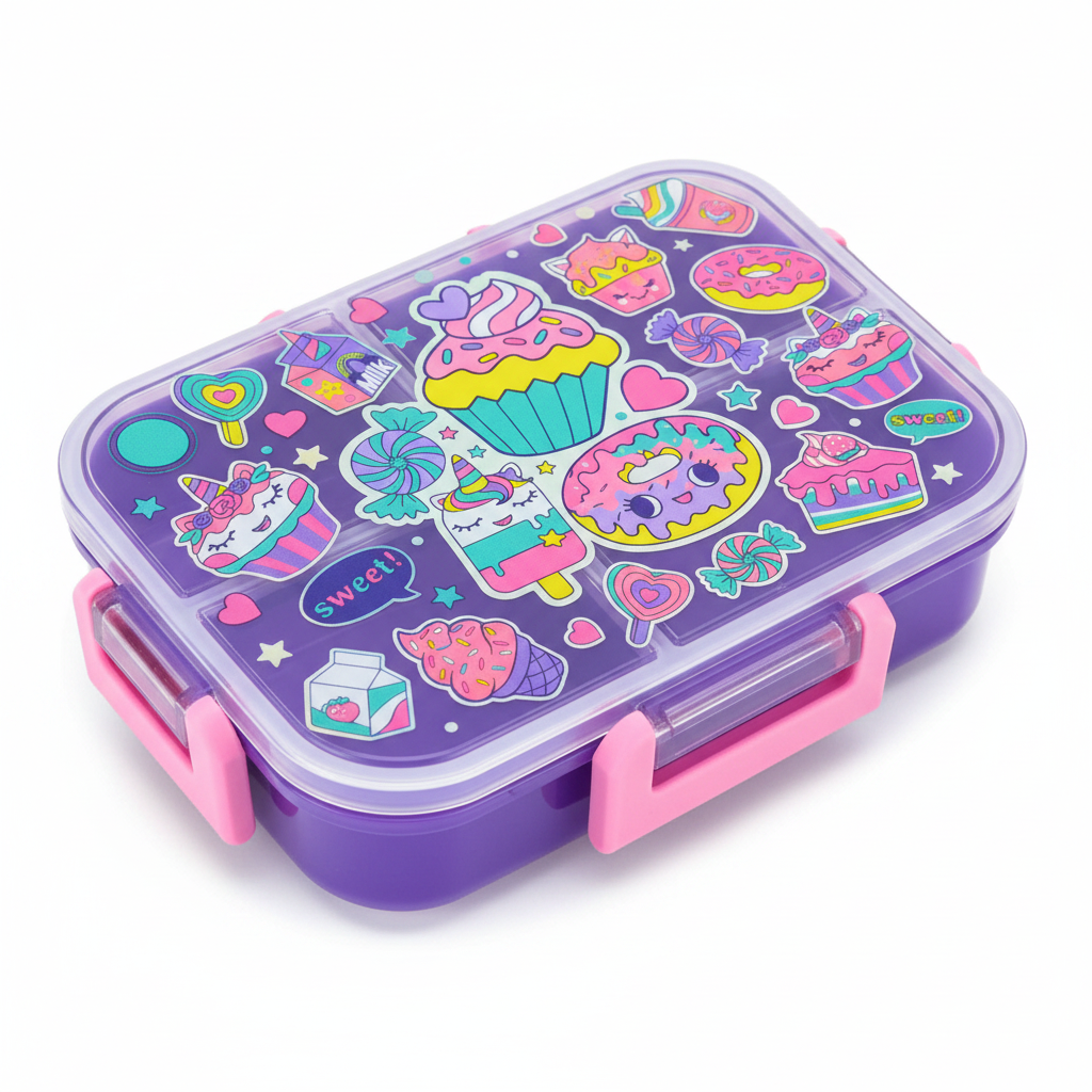 VEST Donut 3 Compartments Special Edition Happy Bento Plastic School Lunch Box