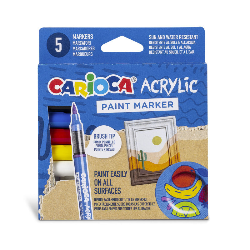 Carioca Acrylic Paint Markers – Set of 5