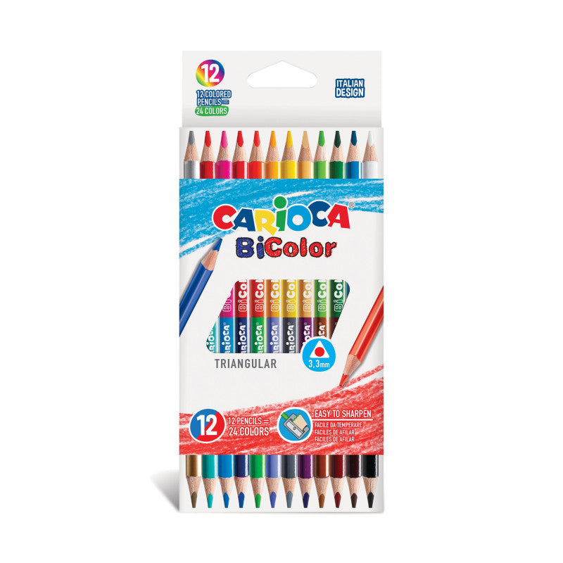 Carioca Triangular Bicolor Pencils – Set of 12