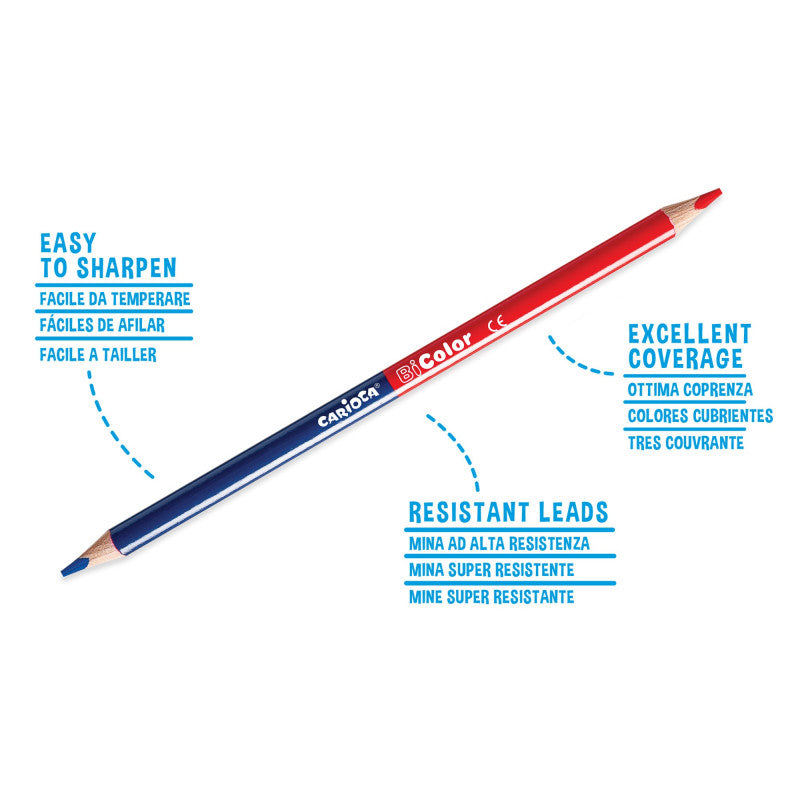Carioca Triangular Bicolor Pencils – Set of 12