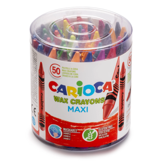 Carioca Maxi Wax Crayons-Set of 50