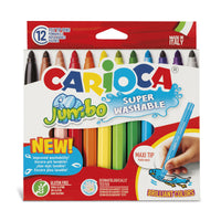 Carioca Jumbo Superwashable Maxi Tip Pens - Set of 12