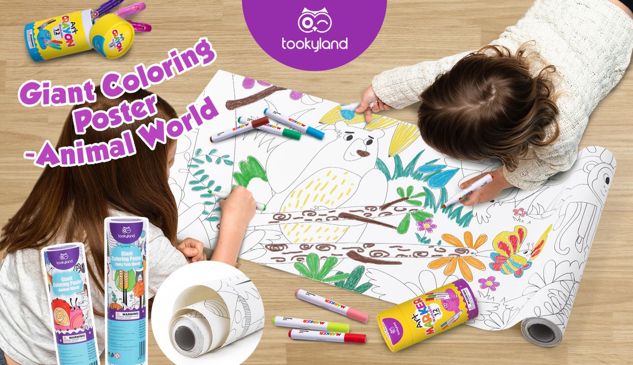 TOOKYLAND Giant Coloring Poster - 6M Adhesive Poster